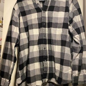 Club Room Black and Gray Plaid Shirt